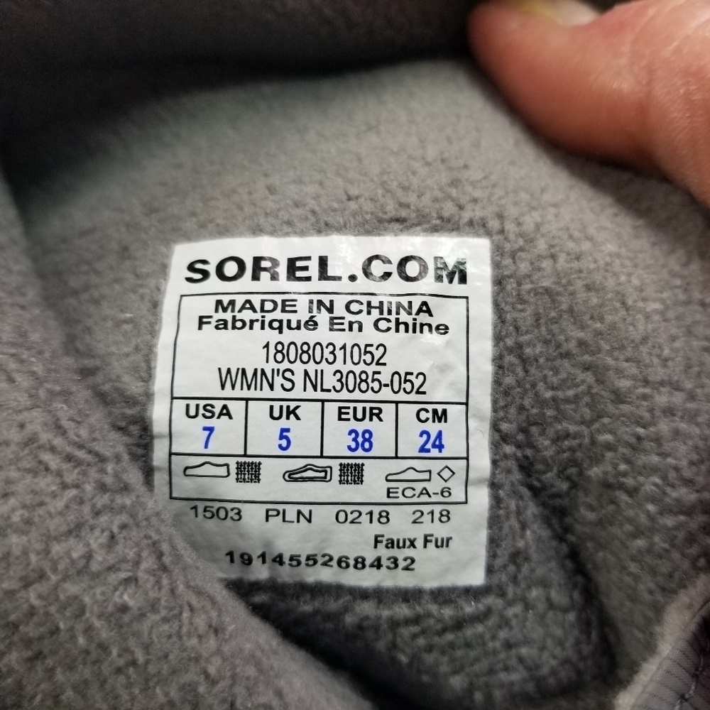 Sorel Whitney tall lace up gray pink winter boots - Picture 13 of 15